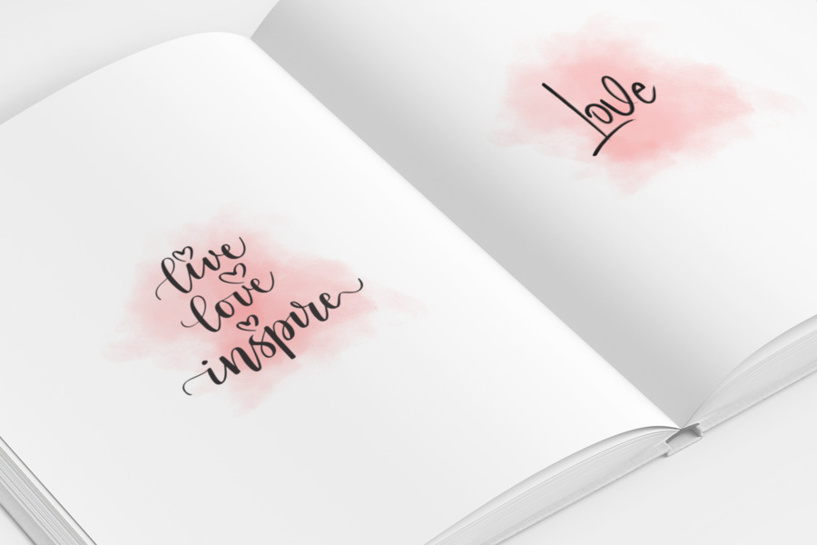 A live, love, inspire spread inside the Beauty For Your Ashes journal